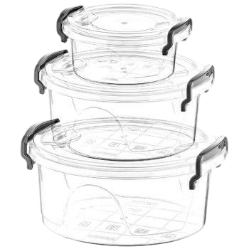 Caserole Plastar 3 buc cu capace 2100-1200-600 ml