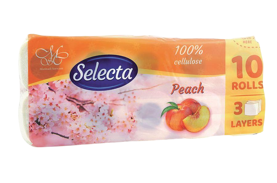 Бумага туалетная Selecta Piersic 3 слоя 10рул