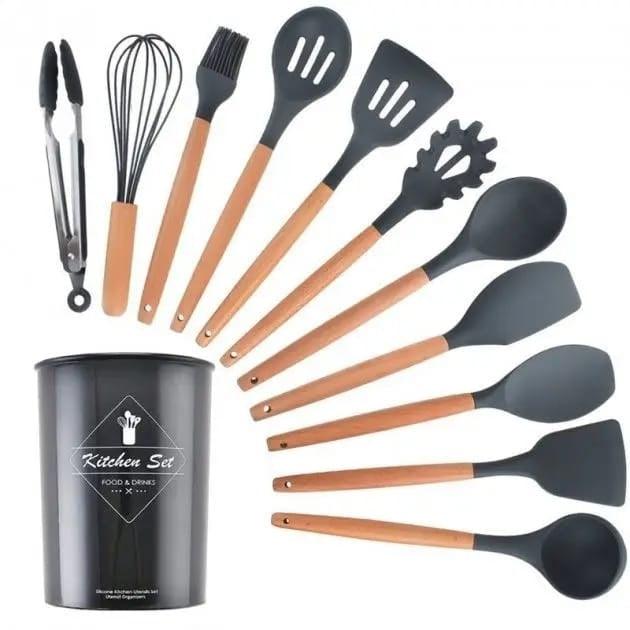 Set Accesorii Bucatarie 12 Piese Set Bucatarie Negru