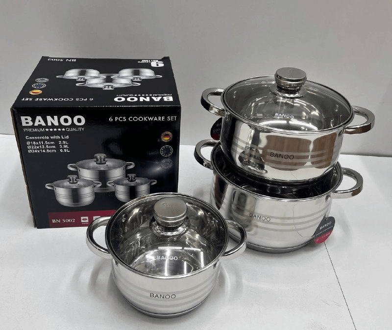 Набор посуды на 3 предметов BANOO BN 5002 из нержавеющей стали