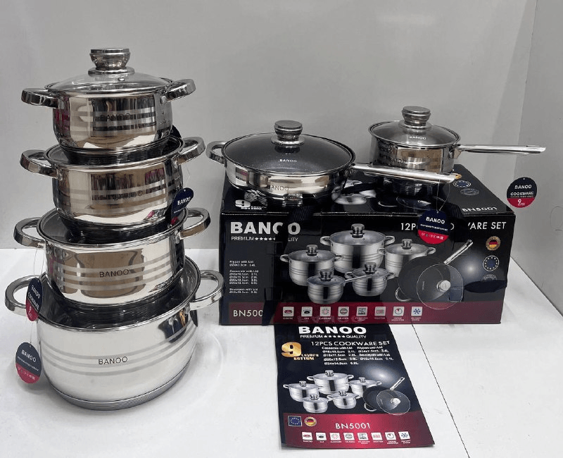 Набор посуды Banoo BN5001 из нержавеющей стали на 6 предметов