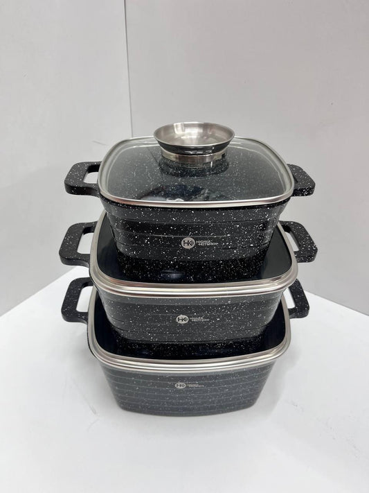 Set de vesela din granit HK-302 - 3 articole