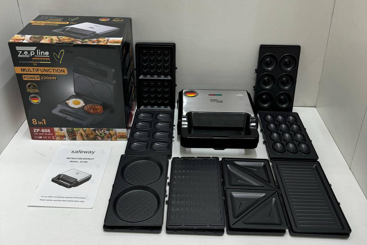 Multimaker 8 în 1 cu o tavă specială de gătit pentru ouă și cotlete ZP-808