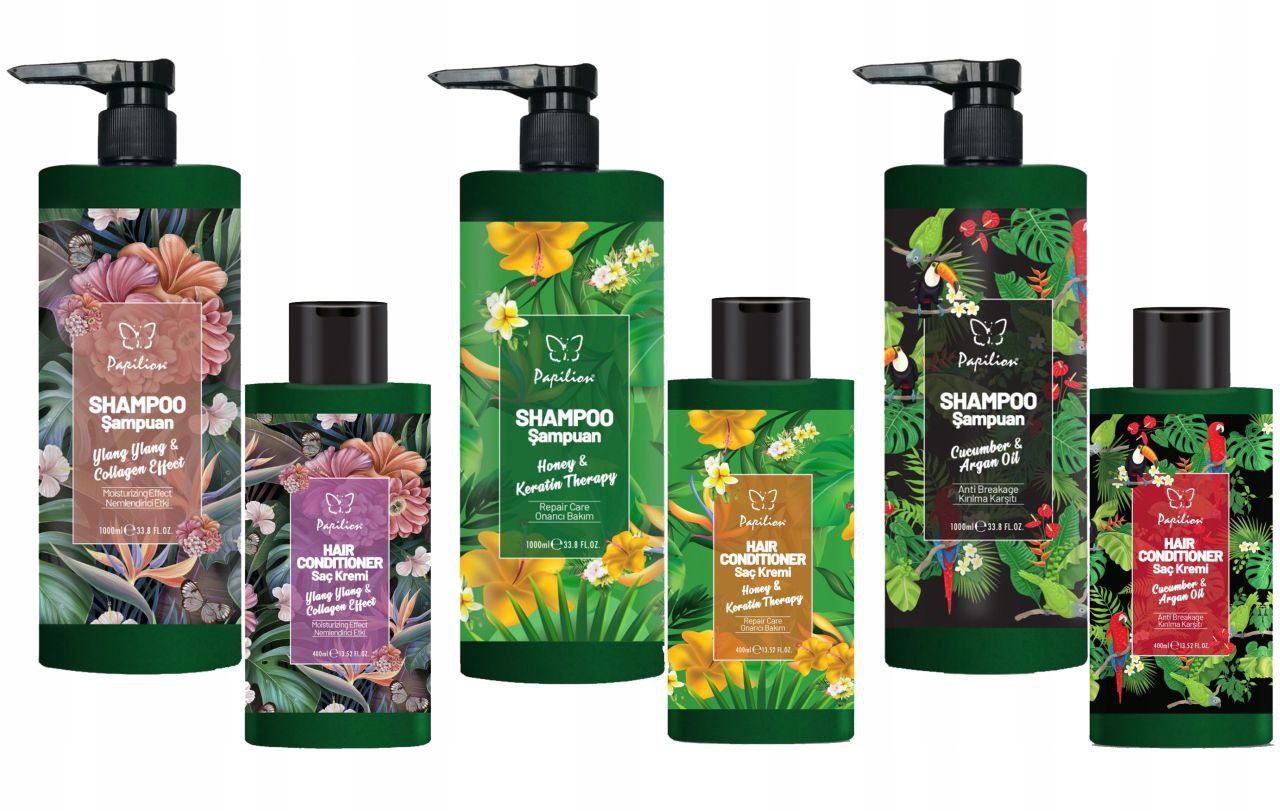 Șampon Pavilion Ylang-ylang, Honey-Keratin, Cucumber-Argan oil 1000ml