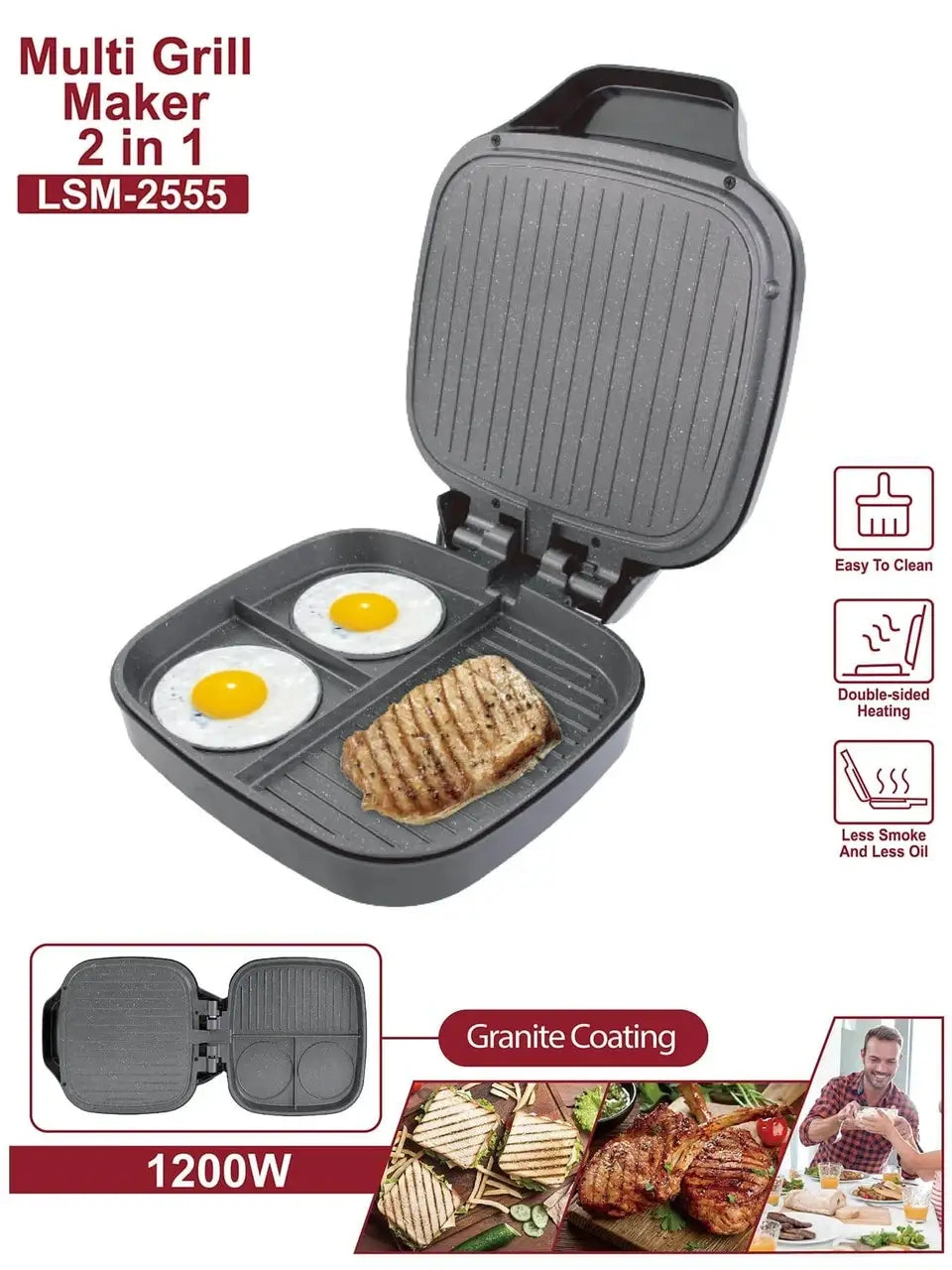 Multi Grill Maker 2 în 1 LSM-2555